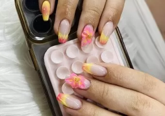 Pink Beauty Lashes and Nails